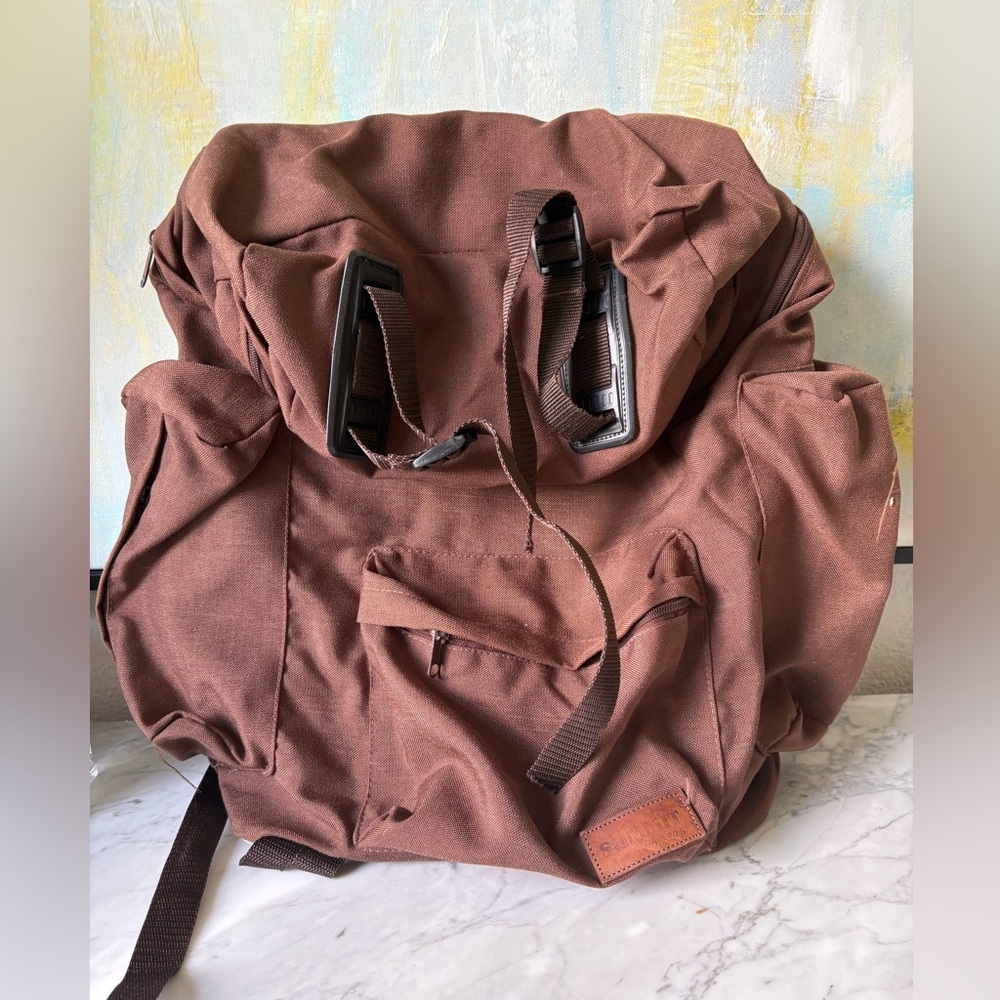 Brown Canvas Backpack with Ample Storage